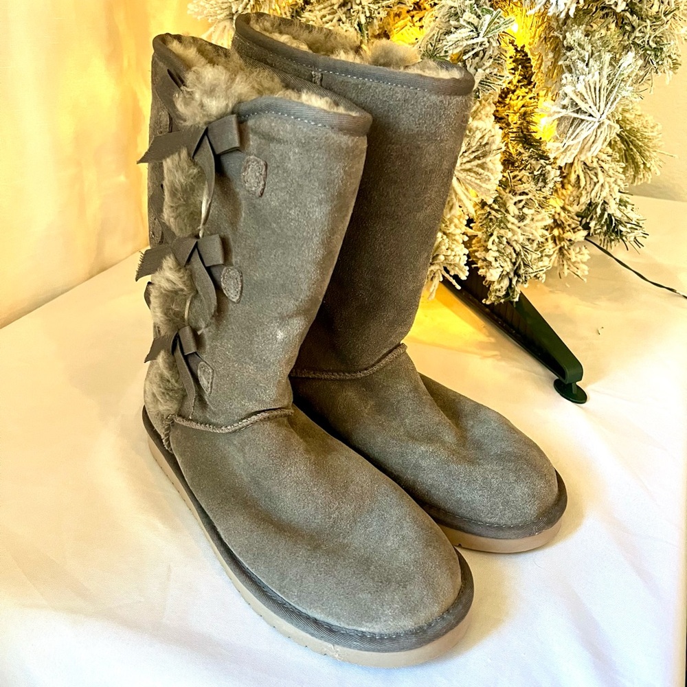 UGG Gray Bow Boots